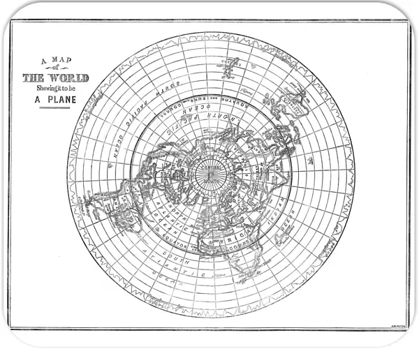 Flat Earth map of the world showing it to be a plane