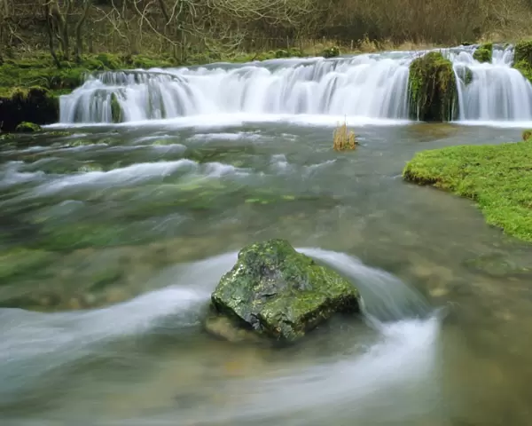 Waterfall on River Lathkill, Lathkill Dale, Peak District National Park