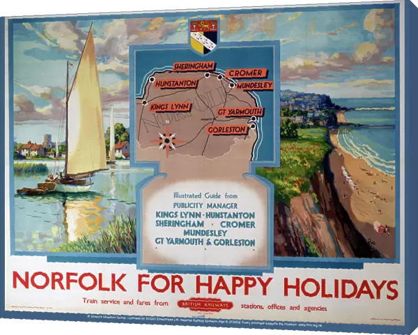 Norfolk for Happy Holidays, BR poster, 1950s