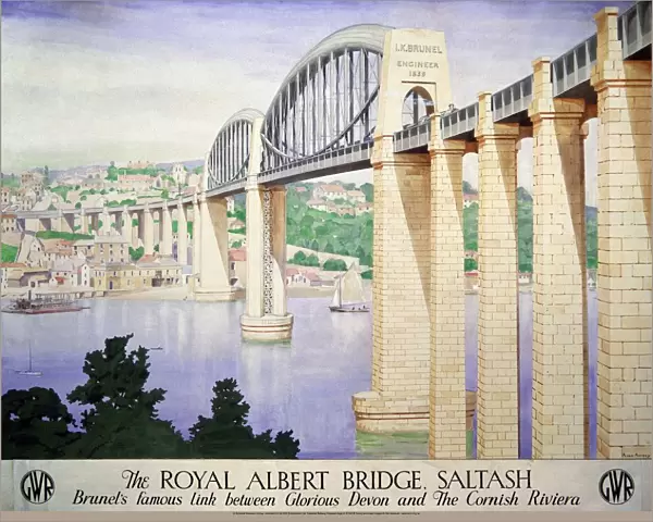 The Royal Albert Bridge, Saltash, GWR poster, 1945