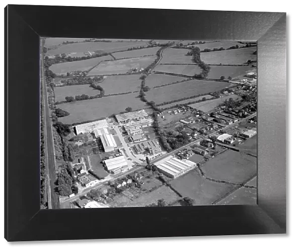 Aerial view of Edenbridge Kent. industrial estate, bottom left is within the town