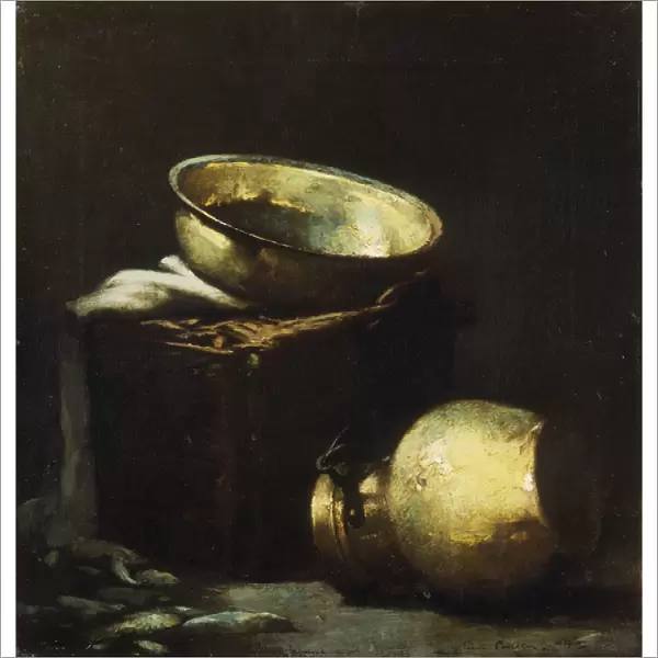 Still Life with Copper Pots and Black Fish, 1894 (oil on canvas)
