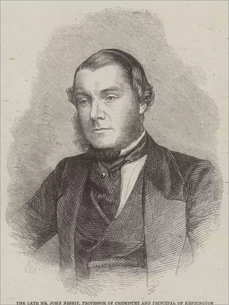 The late Mr John Nesbit, Professor of Chemistry and Principal of Kennington Agricultural College (engraving)
