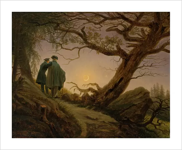 Two Men Contemplating the Moon, ca. 1825-30. Creator: Caspar David Friedrich