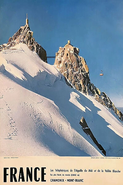 Poster, Chamonix and Mont Blanc, France