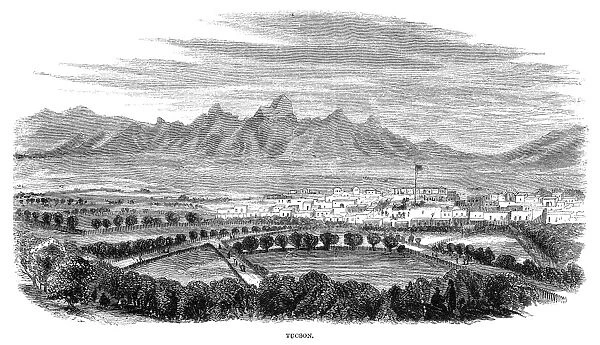 ARIZONA: TUCSON, 1864. The city of Tucson, Arizona. Wood engraving, American, 1864