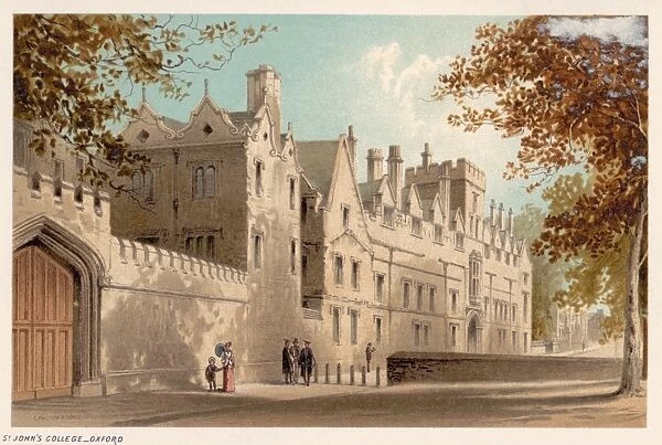 OXFORD: ST. JOHNs COLLEGE. Lithograph, c1885