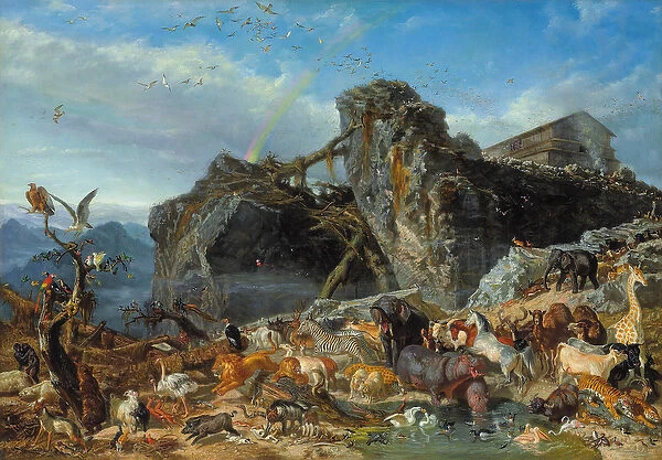 After the Flood: the Exit of Animals from the Ark, 1867 (oil on canvas)