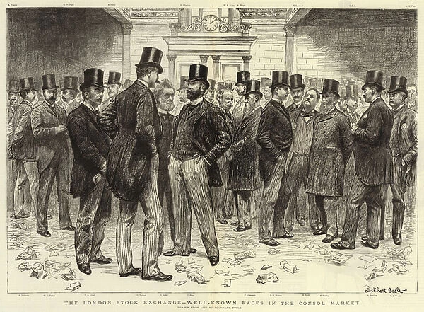 The London Stock Exchange, Well-known Faces in the Consol Market (engraving)