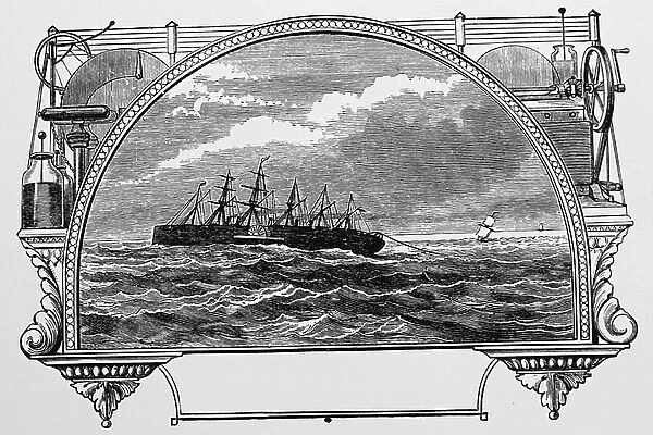 The paying-out machinery on the deck of the Great Eastern, 1850