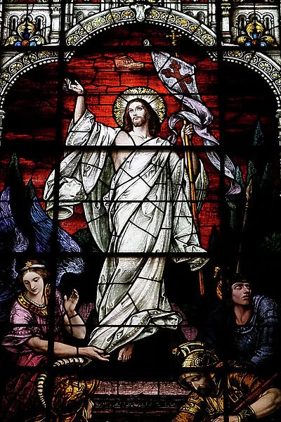The resurrection of Jesus Christ, c.1920 (stained glass)