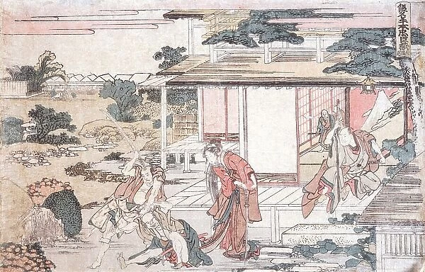 Scene from Chushingura, Act 7, 1806. Creator: Hokusai