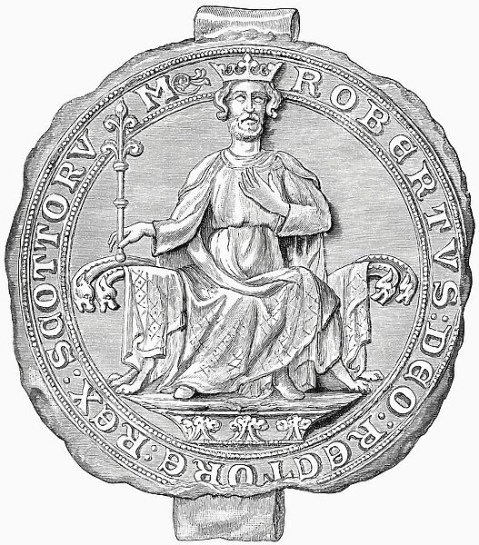 Seal Of Robert The Bruce, 1274 To 1329. King Of The Scots. From The Book Short History Of The English People By J. R. Green, Published London 1893