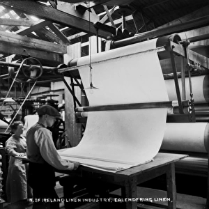 N. of Ireland Linen Industry, Calendering Linen