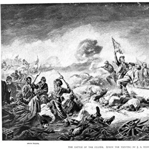CIVIL WAR: CRATER, 1864. The Confederate Army charging at the Battle of the Crater. Engraving by E. Heinemann, after a painting by J. A. Elder, c1887