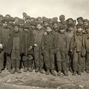 HINE: BREAKER BOYS, 1911. A group of breaker boys working in #9 Breaker at the Hughestown Borough
