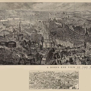 A Birds Eye View of the West End of London (engraving)