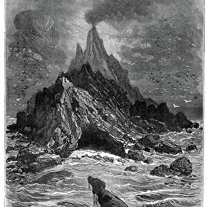 Illustration of the novel Ile Mysterieuse by Jules Verne, 1874 (engraving)