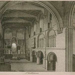 Interior of Church of St Bartholomew the Great (engraving)