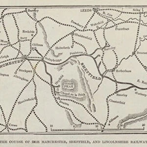 Map, showing the Course of the Manchester, Sheffield, and Lincolnshire Railway, and its Connexion with other Lines (engraving)