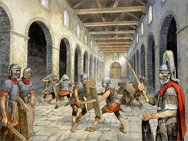 Roman infantry practising combat J050053