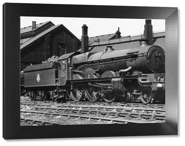 Castle Class locomotive, No. 7037, Swindon at Swindon, 1958