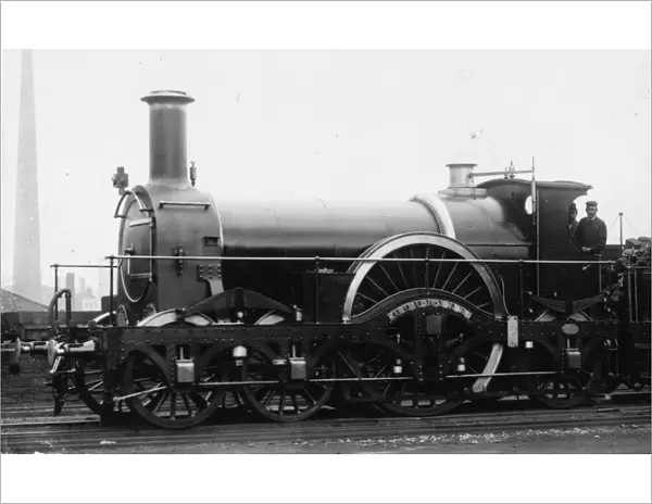 Courier. 4-2-2 Rover class locomotive. Built 1878. Rebuild of original Iron Duke class