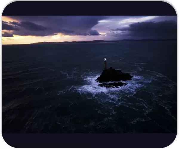 Fastnet rock lighthouse. Shot from an Irish Coastguard helicopter