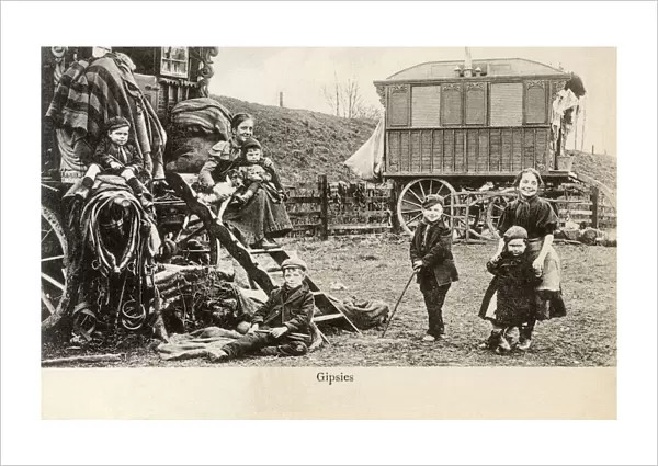 Gypsies and their caravans