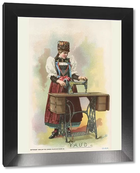 Lady from Vaud, Switzerland - Singer Sewing Machine