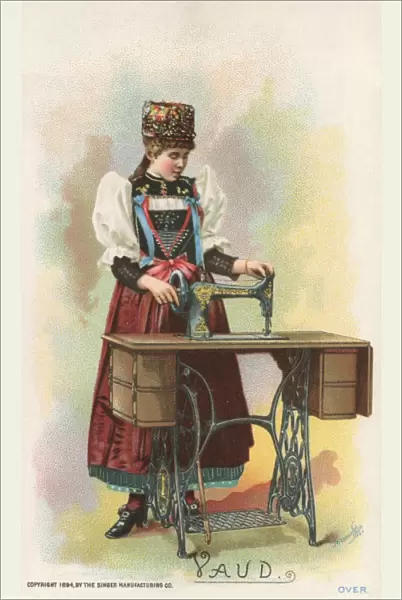 Lady from Vaud, Switzerland - Singer Sewing Machine