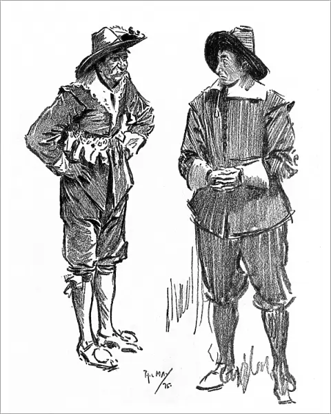 Actors in the roles of Cavalier and Roundhead