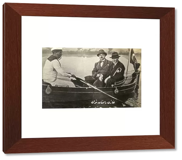 Ataturk and Amanullah Khan in a rowing boat - 1928