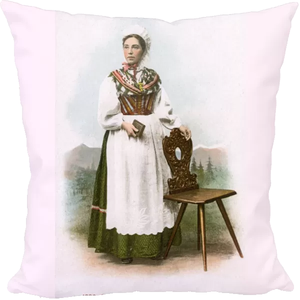 Traditional Swiss Costume - Woman from Graubunden (Grisons)