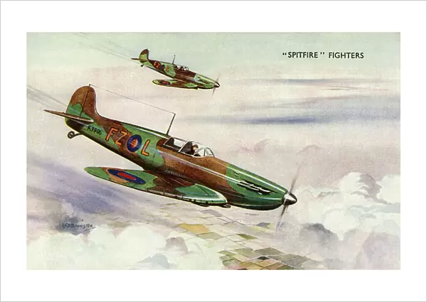 A pair of RAF Supermarine Spitfire Fighters