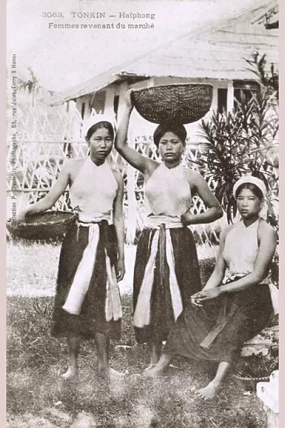 Three Women returning from Market - Hai Phong, Vietnam