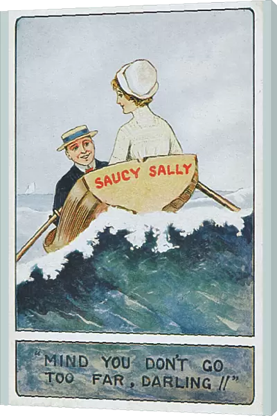 Saucy and silly seaside postcard with cheeky caption