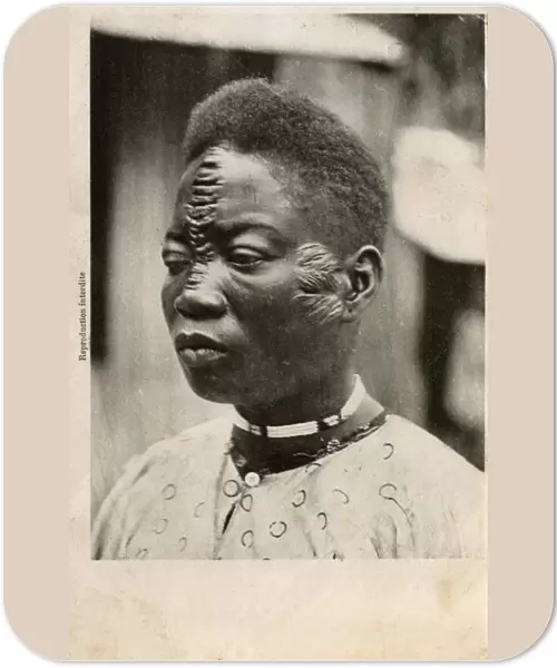 Traditional facial scarification in Congo, Central Africa