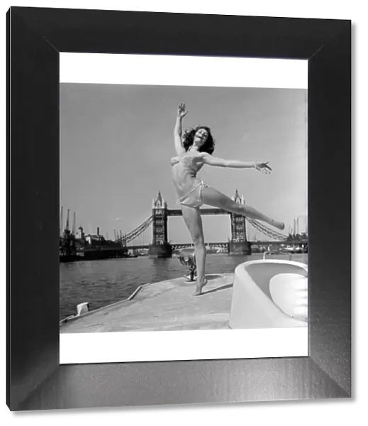 Young woman modelling on a boat