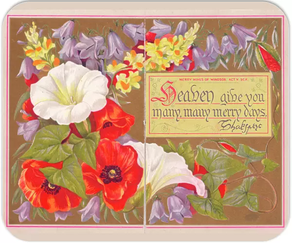 Shakespeare quotation on a greetings card