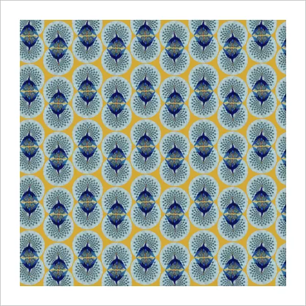 Repeating Pattern - peacocks, yellow