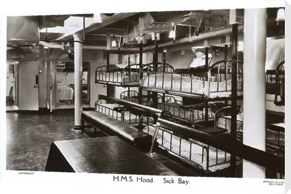 HMS Hood. Sick Bay on HMS Hood, battlecruiser Date: 1930s