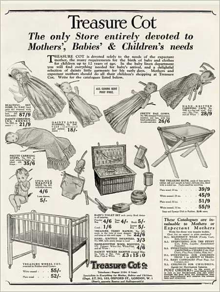 Advert for Treasure Cot baby specialises 1930