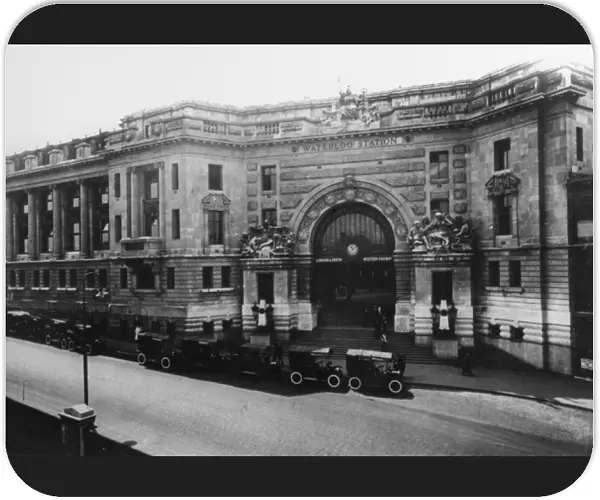 View of the main entrance to Waterloo Station, London
