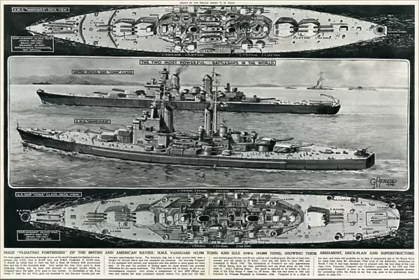 Two Battleships Comparison by G. H. Davis