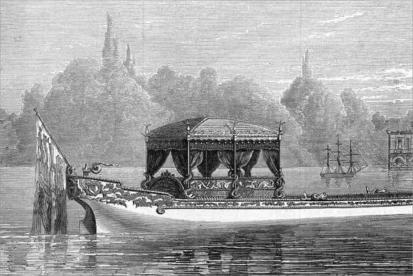 Queen Victorias new barge for Virginia Water, 1877
