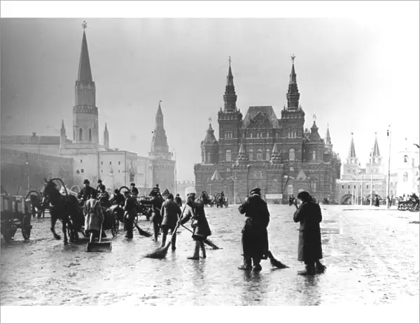 Sweepers on Red Square, Moscow