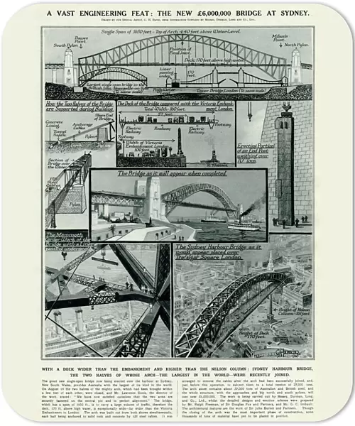 Building of Sydney Harbour Bridge by G. H. Davis