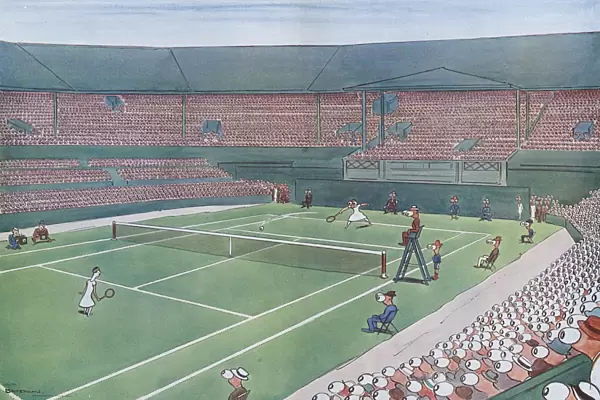 The Debutante by H. M. Bateman (Tennis at Wimbledon)