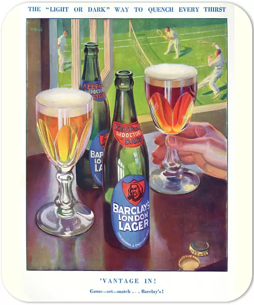 Barclays London Lager advertisement with tennis